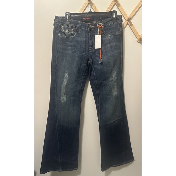 Vigoss 9/10 Dark Flare Y2K Style Jeans NWT Vintage - Picture 1 of 4